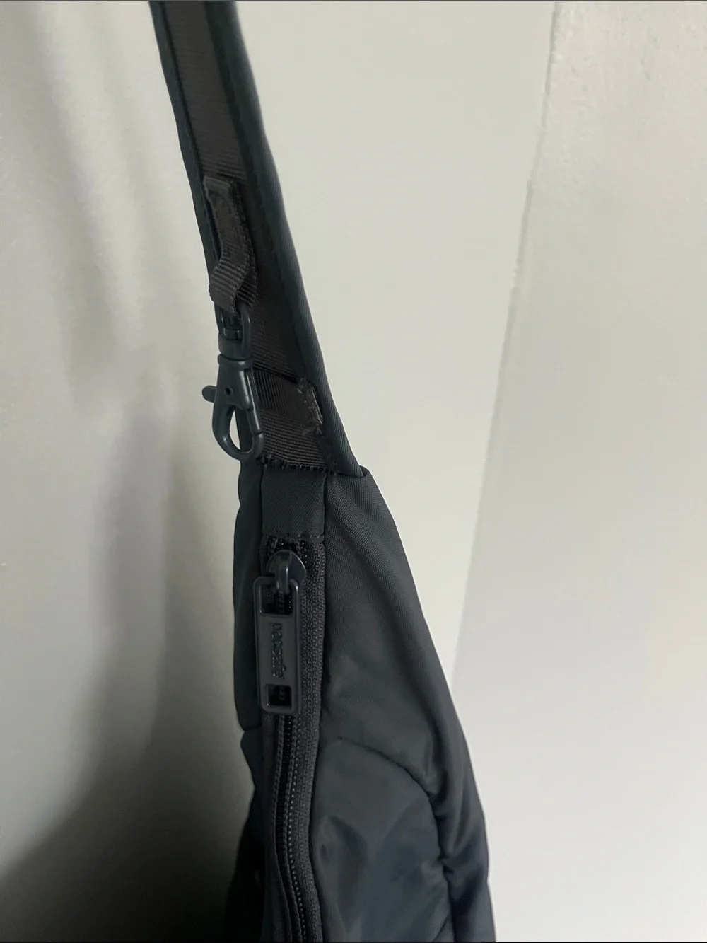 Pacsafe Black Nylon Anti-Theft Messenger Shoulder Bag